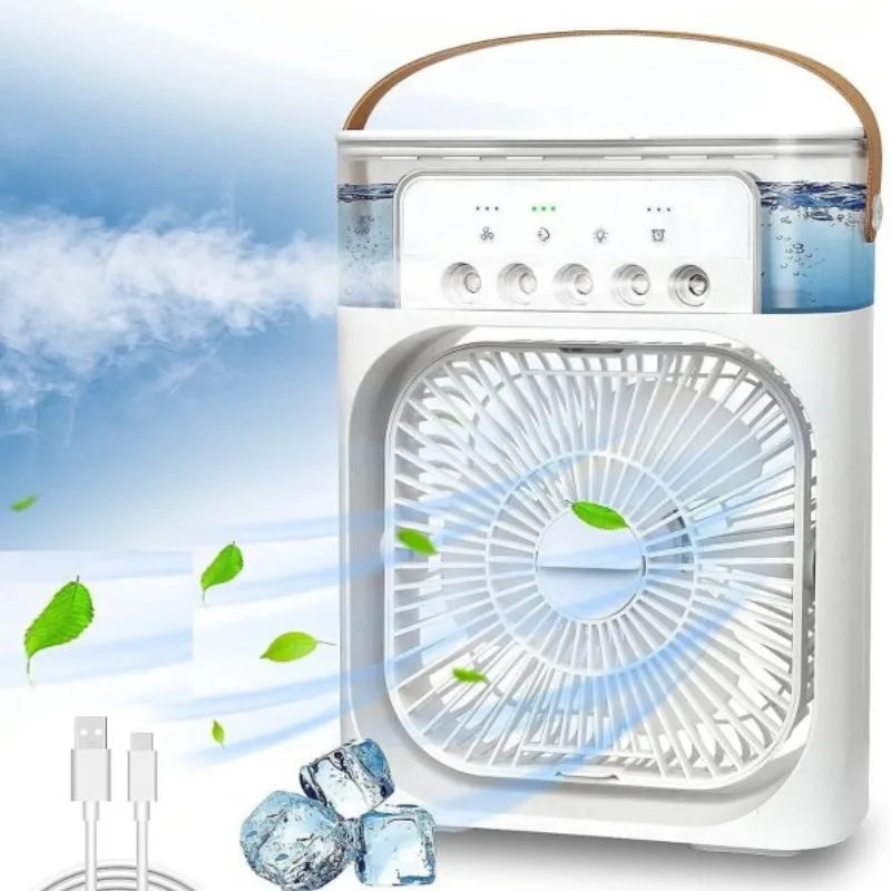 Mini 3-in-1 Air Cooling Fan | Mist Humidifier LED Fan | Kinbo.site