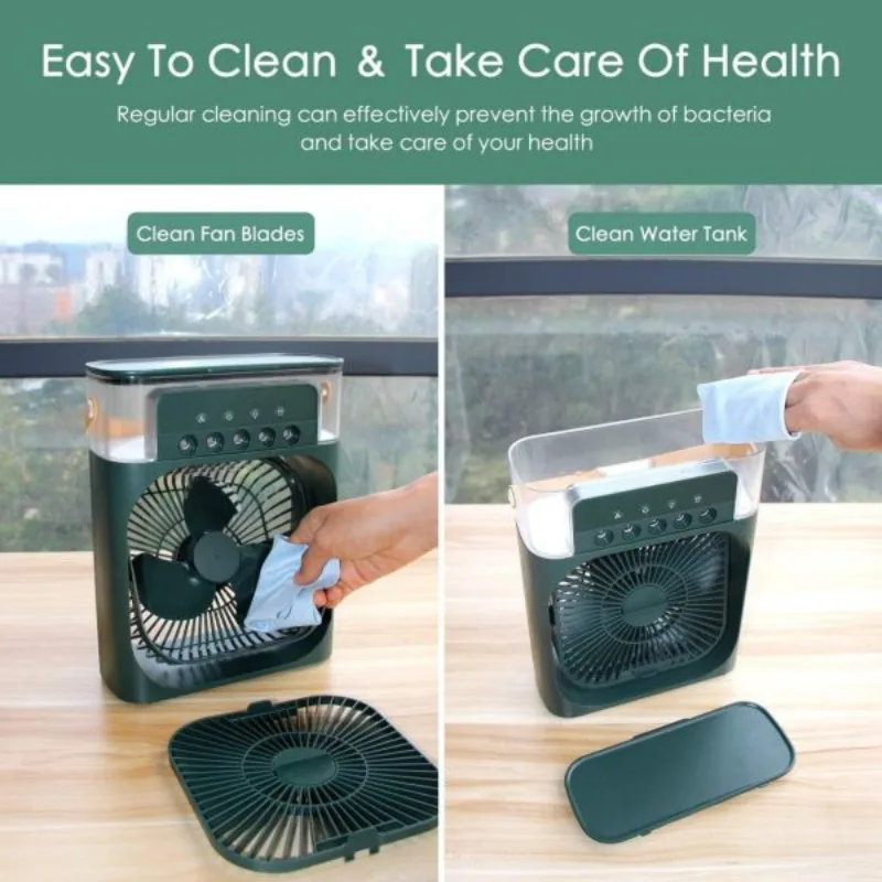 Mini 3-in-1 Air Cooling Fan | Mist Humidifier LED Fan | Kinbo.site