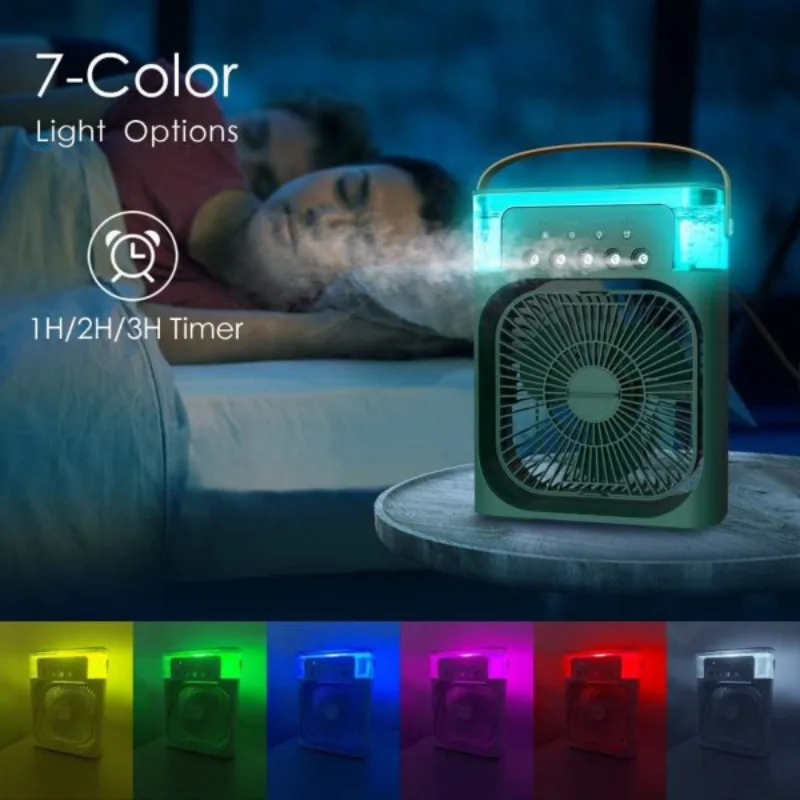 Mini 3-in-1 Air Cooling Fan | Mist Humidifier LED Fan | Kinbo.site