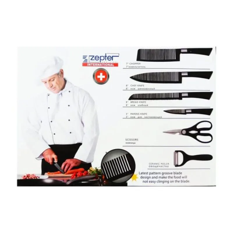 Zepter 6pcs Kitchen Knife Set | Non-Stick Stainless Steel | Kinbo.site